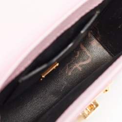 Dolce & Gabbana Pink Lizard Embossed Leather Mini Lucia Crossbody Bag