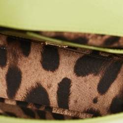Pre Owned Dolce & Gabbana Lime Green Leather Medium Miss Sicily Top Handle Bag
