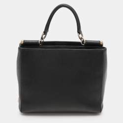 Dolce & Gabbana Black Leather Miss Sicily Tote