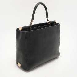 Dolce & Gabbana Black Leather Miss Sicily Tote