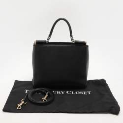 Dolce & Gabbana Black Leather Miss Sicily Tote