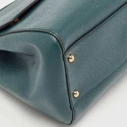 مملوكة مسبقًا Dolce & Gabbana Green Leather Large Miss Sicily Top Handle Bag