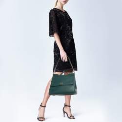 مملوكة مسبقًا Dolce & Gabbana Green Leather Large Miss Sicily Top Handle Bag
