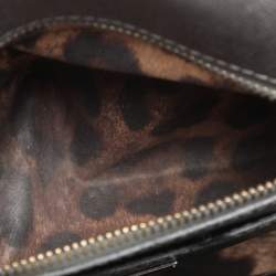 Dolce & Gabbana Silver Leather Medium Miss Sicily Top Handle Bag