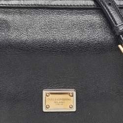 Pre Owned Dolce & Gabbana Black Leather Large Miss Sicily Top Handle Bag