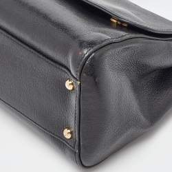 Pre Owned Dolce & Gabbana Black Leather Large Miss Sicily Top Handle Bag