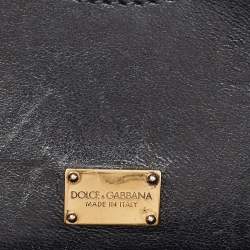 Pre Owned Dolce & Gabbana Black Leather Large Miss Sicily Top Handle Bag
