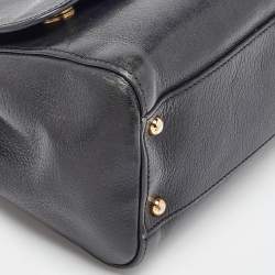 Pre Owned Dolce & Gabbana Black Leather Large Miss Sicily Top Handle Bag