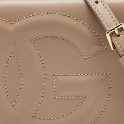 Pre Owned Dolce & Gabbana Blush Pink Leather DG Logo Phone Crossbody Bag
