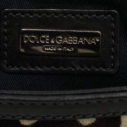 Pre Owned Dolce & Gabbana Brown/Off White Zebra Print Calf Hair Large Miss Sicily Top Handle Bag