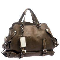 Pre Owned Dolce & Gabbana Brown Leather Miss Forever Tote