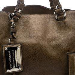 Pre Owned Dolce & Gabbana Brown Leather Miss Forever Tote