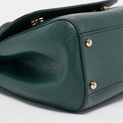 Pre Owned Dolce & Gabbana Green Leather Medium Miss Sicily Top Handle Bag