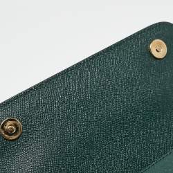 Pre Owned Dolce & Gabbana Green Leather Medium Miss Sicily Top Handle Bag