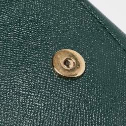 Pre Owned Dolce & Gabbana Green Leather Medium Miss Sicily Top Handle Bag