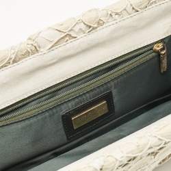 Dolce & Gabbana Beige Brocade Lace Frame Clutch