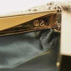 Dolce & Gabbana Beige Brocade Lace Frame Clutch
