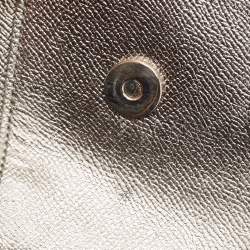 Pre Owned Dolce & Gabbana Silver Leather Medium Miss Sicily Top Handle Bag