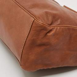 Pre Owned Dolce & Gabbana Brown Leather Miss Sicily Tote