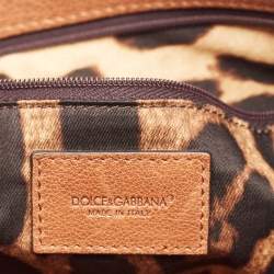 Pre Owned Dolce & Gabbana Brown Leather Miss Sicily Tote
