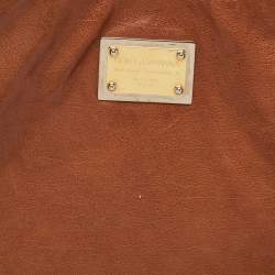 Pre Owned Dolce & Gabbana Brown Leather Miss Sicily Tote