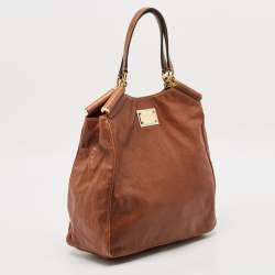 Pre Owned Dolce & Gabbana Brown Leather Miss Sicily Tote