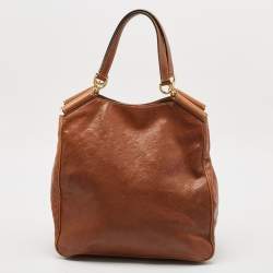 Pre Owned Dolce & Gabbana Brown Leather Miss Sicily Tote