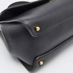 Pre Owned Dolce & Gabbana Black Leather Large Soft Miss Sicily Top Handle Bag