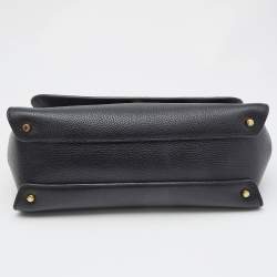 Pre Owned Dolce & Gabbana Black Leather Large Soft Miss Sicily Top Handle Bag
