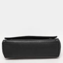 Dolce & Gabbana Black Leather Miss Sicily Chain Top Handle Bag