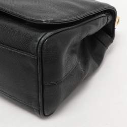 Dolce & Gabbana Black Leather Miss Sicily Chain Top Handle Bag