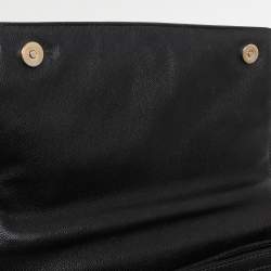 Dolce & Gabbana Black Leather Miss Sicily Chain Top Handle Bag