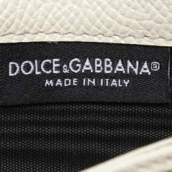 Pre Owned Dolce & Gabbana White Leather Miss Sicily Von Wallet On Chain
