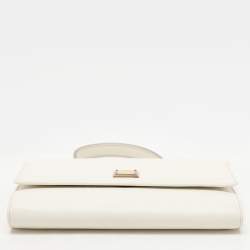 Pre Owned Dolce & Gabbana White Leather Miss Sicily Von Wallet On Chain