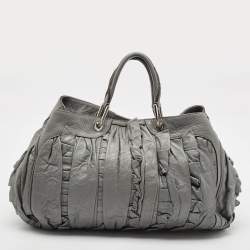 Dolce & Gabbana Grey Leather Miss Brooke Satchel