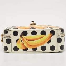 Dolce & Gabbana White/Multicolor Printed Leather Dolce Box Top Handle Bag
