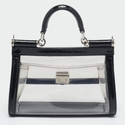 Pre Owned Dolce & Gabbana Black/Clear PVC Mini Miss Sicily Top Handle Bag