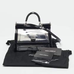 Pre Owned Dolce & Gabbana Black/Clear PVC Mini Miss Sicily Top Handle Bag