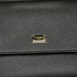 مملوكة مسبقًا Dolce & Gabbana Black Leather Large Miss Sicily Top Handle Bag