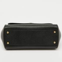 مملوكة مسبقًا Dolce & Gabbana Black Leather Large Miss Sicily Top Handle Bag