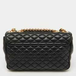 Pre Owned Dolce & Gabbana Black Quilted Leather DG Millennials Flap Shoulder Bag