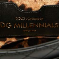 Pre Owned Dolce & Gabbana Black Quilted Leather DG Millennials Flap Shoulder Bag
