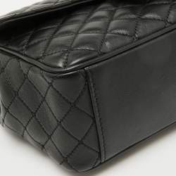 Pre Owned Dolce & Gabbana Black Quilted Leather DG Millennials Flap Shoulder Bag