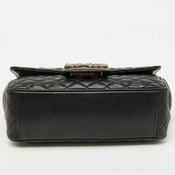 Pre Owned Dolce & Gabbana Black Quilted Leather DG Millennials Flap Shoulder Bag