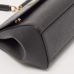 Pre Owned Dolce & Gabbana Black Leather Small Miss Sicily Top Handle Bag