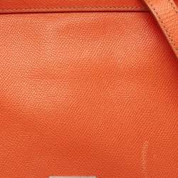 Dolce & Gabbana Orange Leather Large Miss Sicily Top Handle Bag