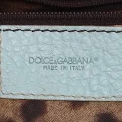 Pre Owned Dolce & Gabbana Turquoise Leather Shoulder Bag