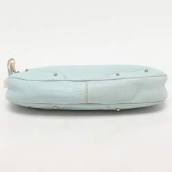 Pre Owned Dolce & Gabbana Turquoise Leather Shoulder Bag