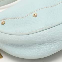 Pre Owned Dolce & Gabbana Turquoise Leather Shoulder Bag