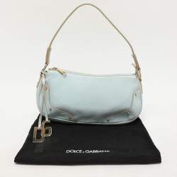 Pre Owned Dolce & Gabbana Turquoise Leather Shoulder Bag
